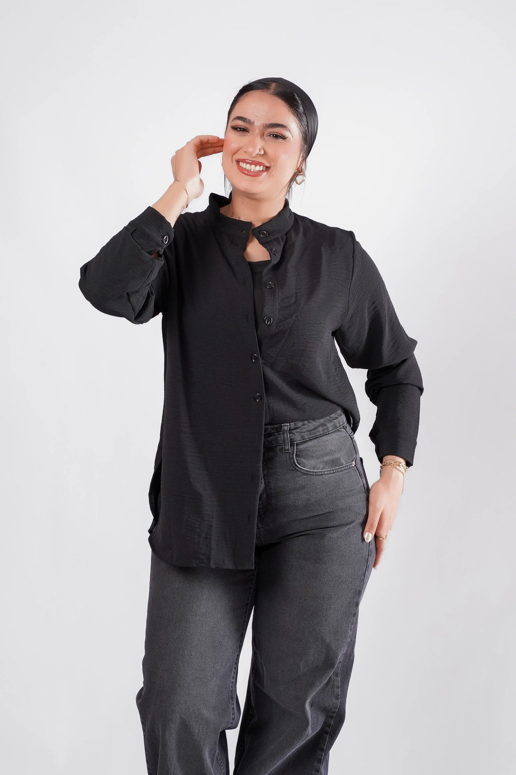 JAMILA Basic Shirt - Black