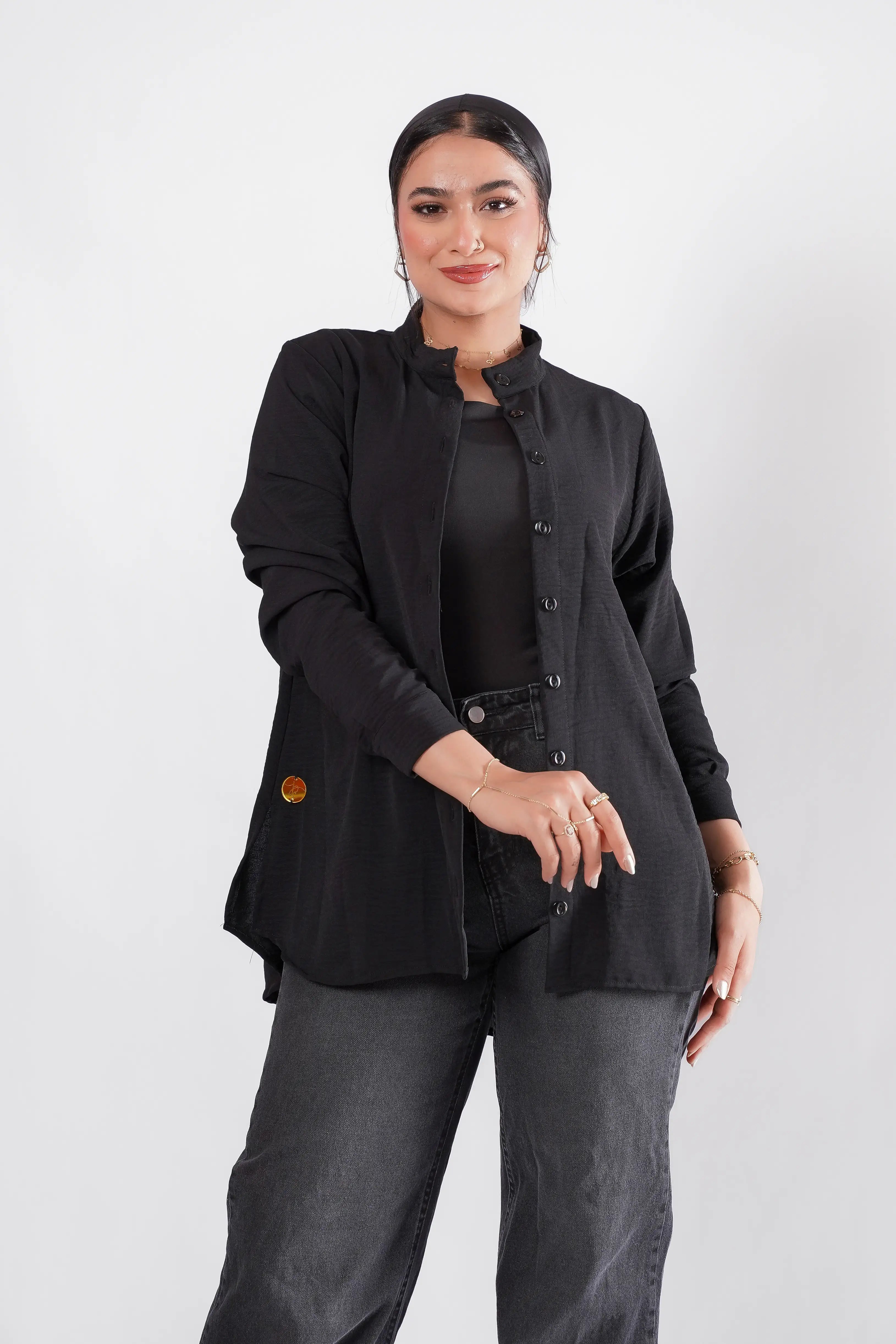 JAMILA Basic Shirt - Black