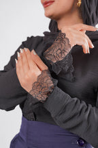 JAMILA Lace Cuffs - Black
