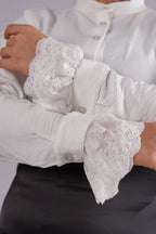 JAMILA Lace Cuffs - White